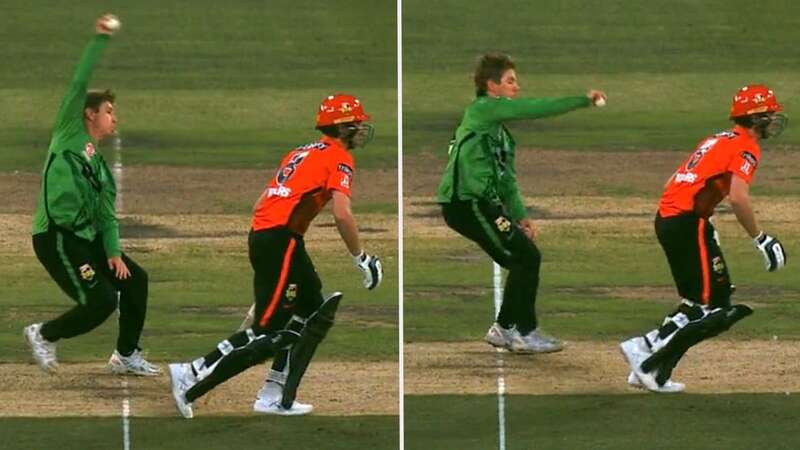 Australia cricket star Adam Zampa was left red-faced as his Mankad attempt went wrong and the third umpire dismissed his appeal (Image: Twitter@https://twitter.com/WisdenCricket/status/1610212786570956800)