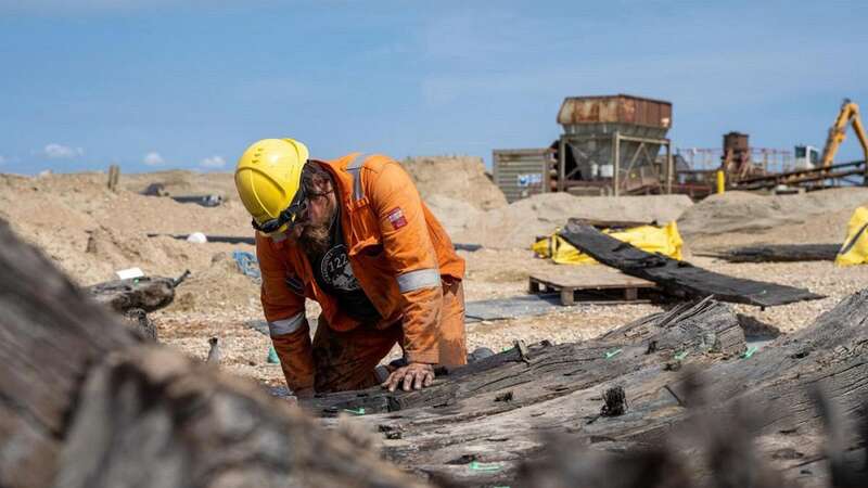 Timber from the shipwreck discovered in Denge Quarry near Dungeness, Kent