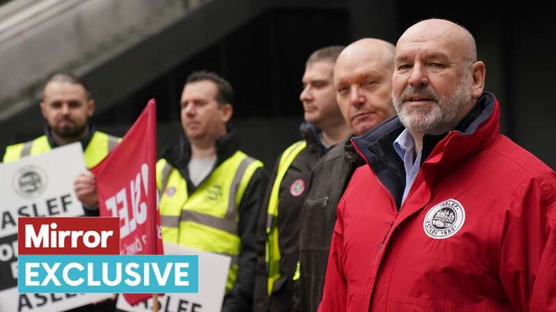 Aslef General Secretary Mick Whelan at a picket line at Euston station in London (Image: PA)