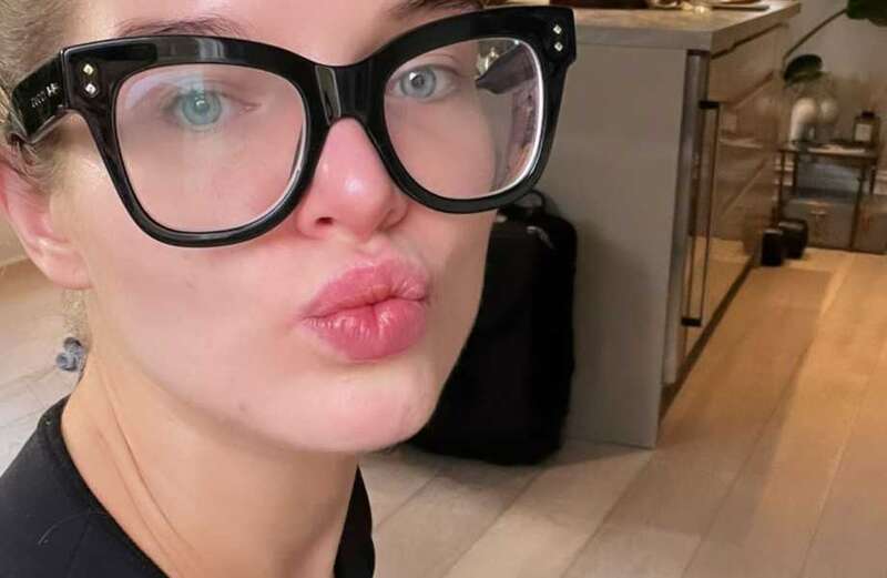 Helen Flanagan goes make up free in glasses after forgetting contact lenses