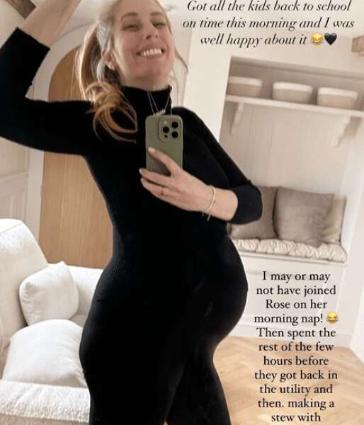 Pregnant Stacey Solomon shows off bump in tight top after labour hint