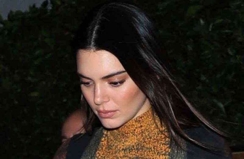 Kendall shows off her curves in skintight snake-print dress