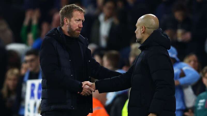 Graham Potter and Pep Guardiola (Image: Clive Brunskill/Getty)