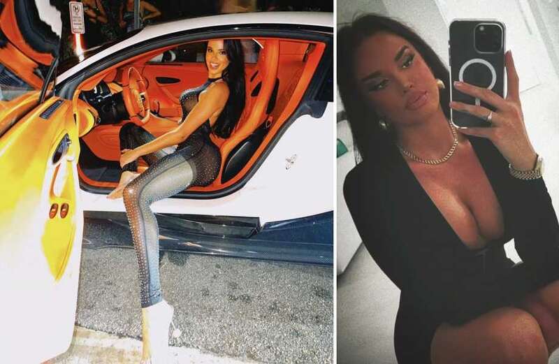 World Cup's 'Sexiest Fan' Knoll poses in a Bugatti as she enjoys Miami night out