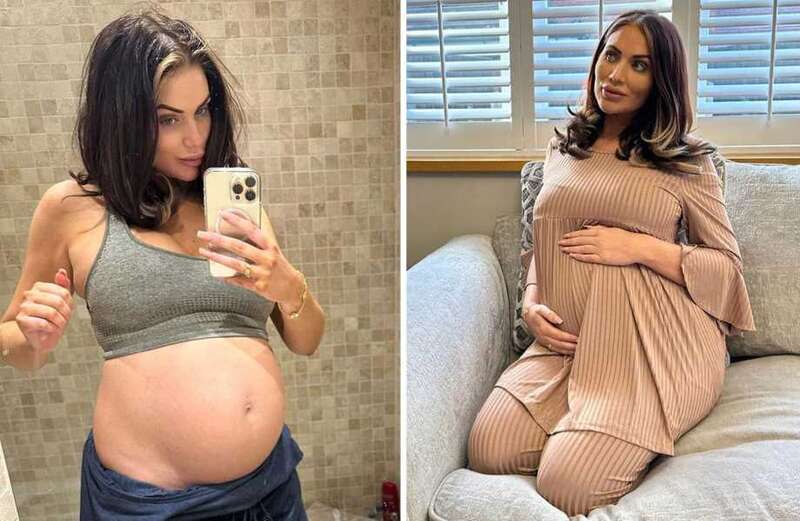 Pregnant Amy Childs confirms due date for twins and 'natural' birth plans