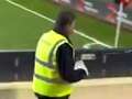 Watch Bolton fan get a Barnsley supporter's number thanks to help from a steward