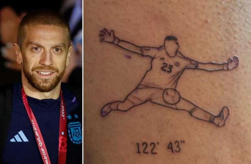 Argentina World Cup winner gets tattoo of Emi Martinez's crucial extra-time save