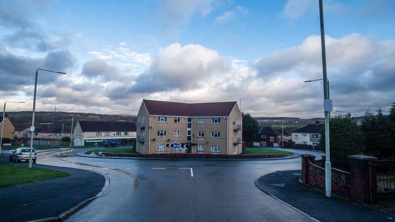 Waunllwyd flats near Aberdare, Wales, have been built right in the middle of a roundabout (Image: Mark Lewis)