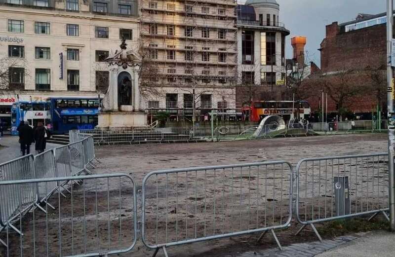 Our town square has been turned into a mud bath - it's a complete eyesore