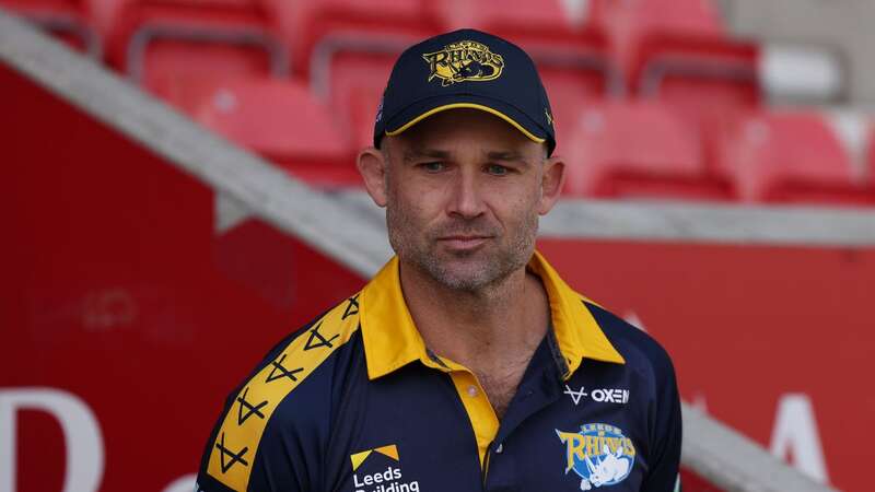 Leeds Rhinos boss Rohan Smith at Old Trafford (Image: John Clifton/SWpix.com)