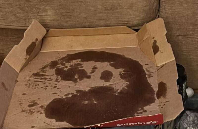 I was stunned to find the face of Jesus Christ in my pizza box