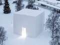 Inside the 40ft igloo being used as a car showroom