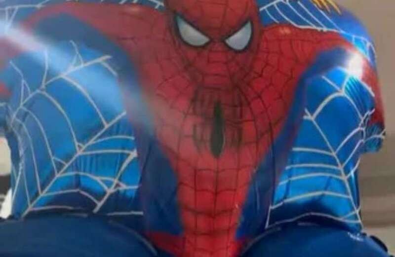 Uncle mortified when he realises how inappropriate his Spiderman balloon looks