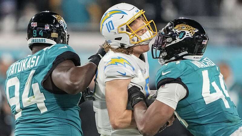 The Los Angeles Chargers threw away a 27-point lead to fall to the Jacksonville Jaguars in the first round of the NFL playoffs (Image: Getty Images)