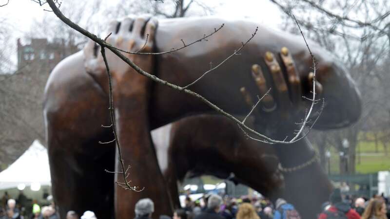 The Embrace is a statue dedicated to Martin Luther King and Coretta Scott King (Image: Kenneth Martin/ZUMA Press Wire/REX/Shutterstock)