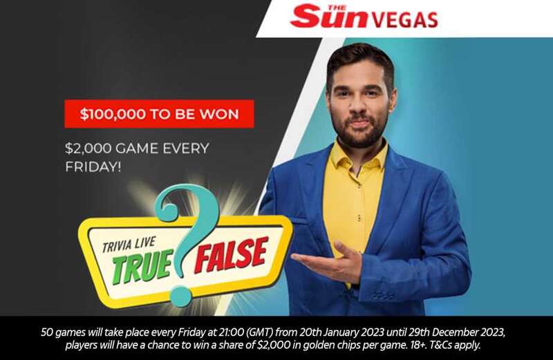 Sun Vegas has a live quiz EVERY Friday night in 2023 – win golden chips