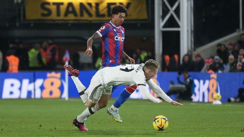 Scott McTominay was not awarded a penalty for the challenge by Chris Richards (Image: Rob Newell/Getty Images)