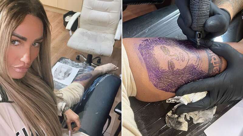 Katie Price shows off huge tattoo of Princess