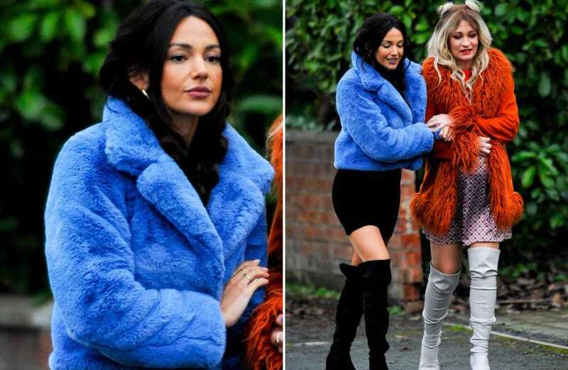 Michelle Keegan braves the cold as she films new series of Brassic