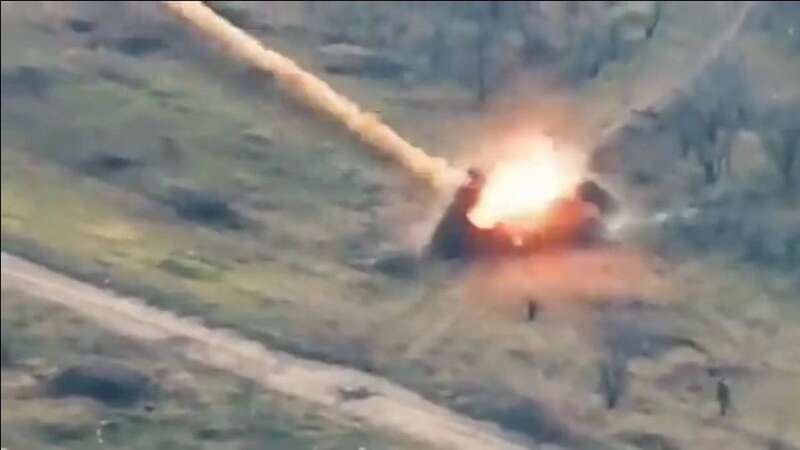 Russian soldiers wiped out by Ukrainian blast in dramatic new footage