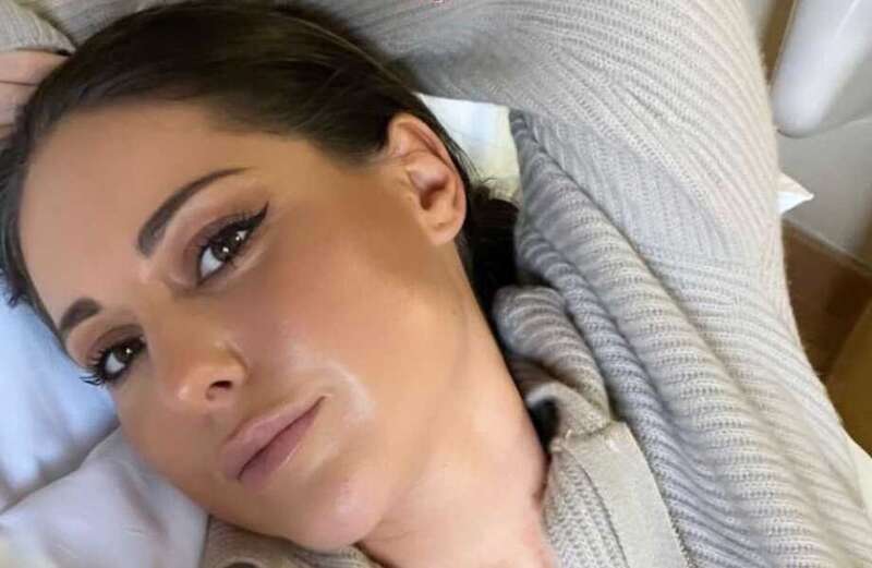 Louise Thompson reveals she's still in hospital and missed flight to St Lucia