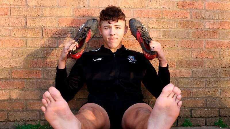 Elliot Beavan, the 15-year-old with size 16 feet (Image: John Myers)