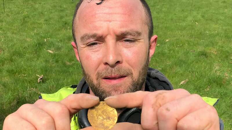 Amateur metal detectorists uncovered the hoard of 14th century coins in a field in Hambleden, Buckinghamshire (Image: Andrew Winter /SWNS.COM)