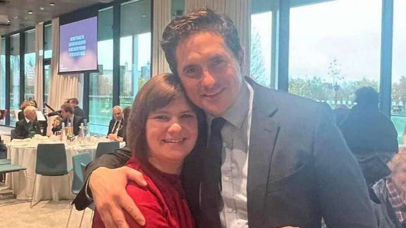 Former charity boss Ceri McDade hugs Veterans Minister Johnny Mercer after the announcement of a nuclear medal in November 2022. There is no suggestion Mr Mercer had any connection with the BNTVA or knew of the problems facing the charity at the time