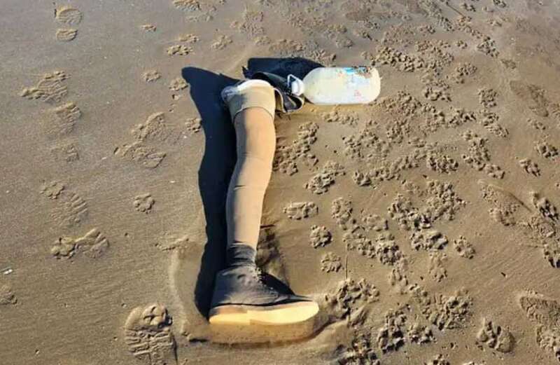 I was left gobsmacked when I discovered my late dad’s prosthetic limb on a beach