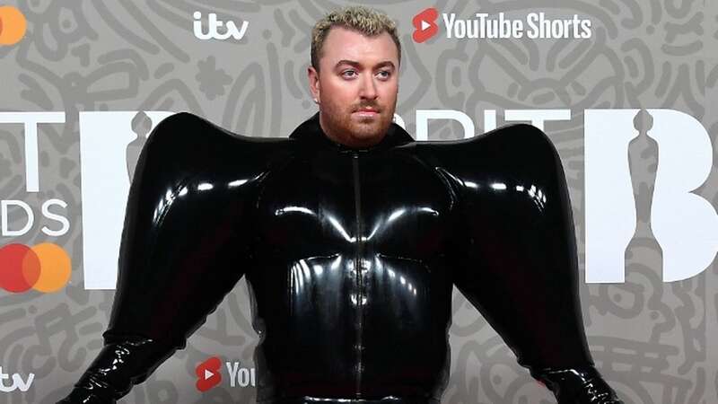 Sam Smith makes style statement at BRITs as they wear latex balloon-like outfit