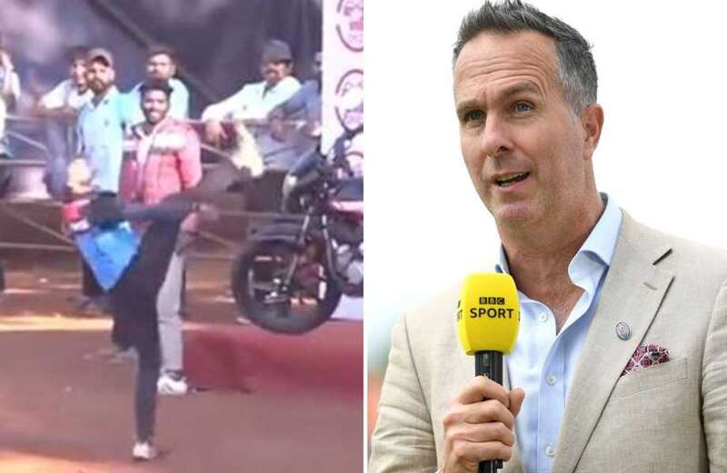 Michael Vaughan leads fans in tweeting shock after kung-fu kick grab