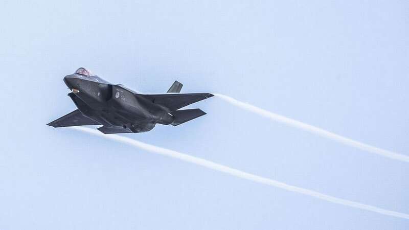 An F-35 military aircraft of the Royal Netherlands Air Force during training (Image: ANP/AFP via Getty Images)