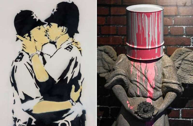 Full list of Banksy’s most famous work from kissing cops to shredded painting