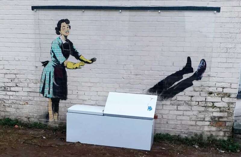 Bizarre twist as Banksy’s freezer removed AGAIN & replaced with new fridg