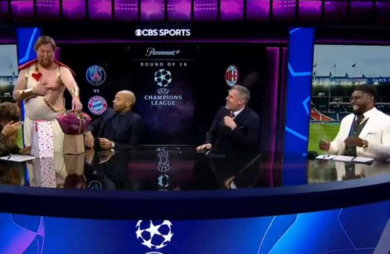 Kate Abdo left speechless over Jamie Carragher nipple joke on CBS Sports