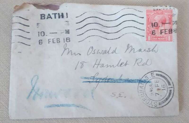 Mystery as letter posted during WWI was delivered to home over a century late