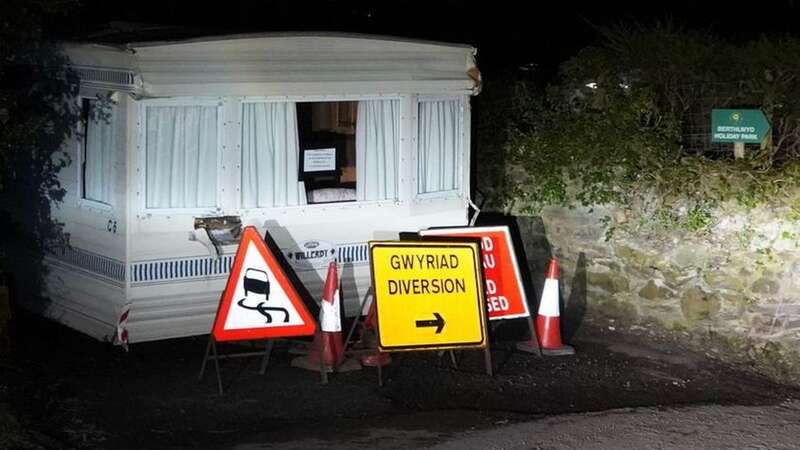 A caravan has been dumped in a road (Image: Aaran Lennox)