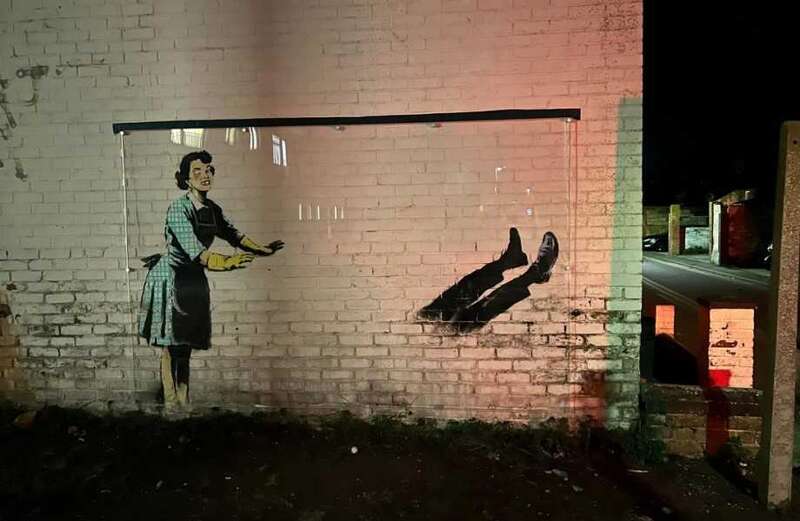 Riddle over Banksy artwork after items were 'STOLEN' from new display