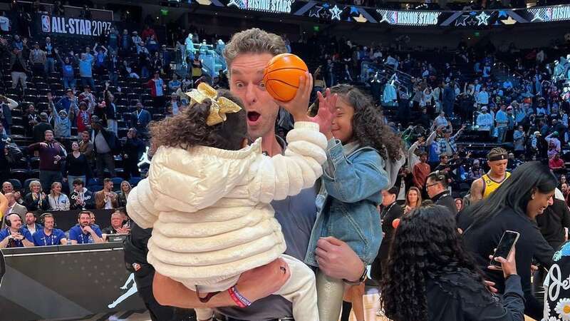 Pau Gasol shared a beautiful moment with the Bryant family after coaching the Jordan Rising Stars game (Image: Alex Goodlett/Getty Images)