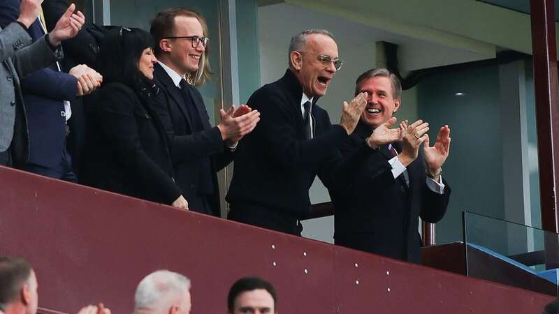 Actor Tom Hanks celebrated Aston Villa