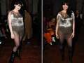 Daisy Lowe shows off baby bump in a metallic fringed playsuit at fashion bash