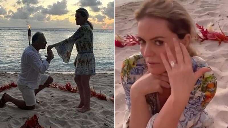 Patsy Kensit engaged to millionaire mogul as she shares pics of beach proposal