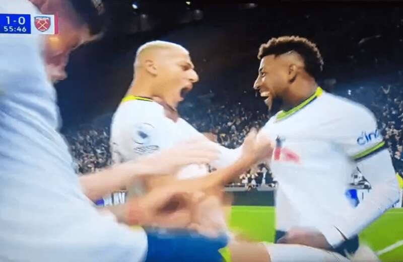 TV viewers stunned as Cristian Romero kicks Emerson Royal after Tottenham goal