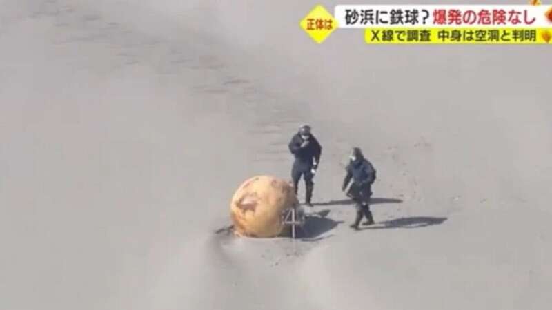 A strange ball has been found on a beach in Japan