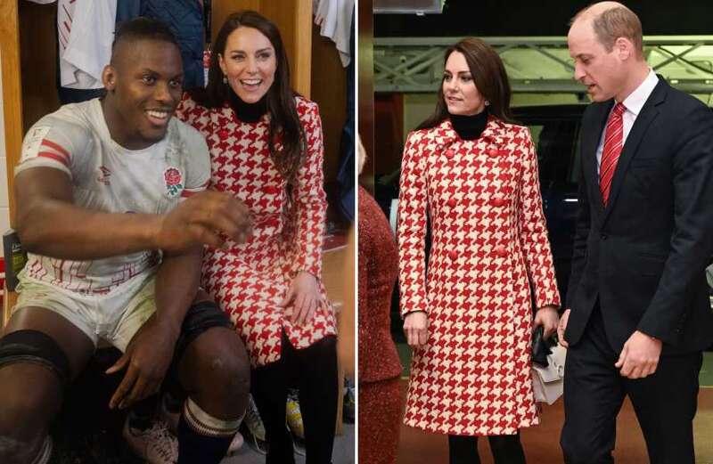 Kate shares joke as she gatecrashes England's dressing room at Six Nations