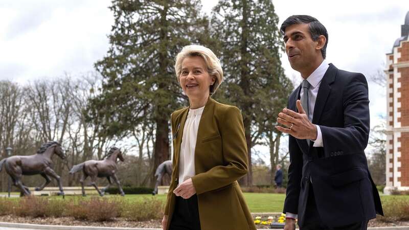 Prime Minister Rishi Sunak, right, greets European Commission President Ursula von der Leyen (Image: Dan Kitwood/AP/REX/Shutterstock)