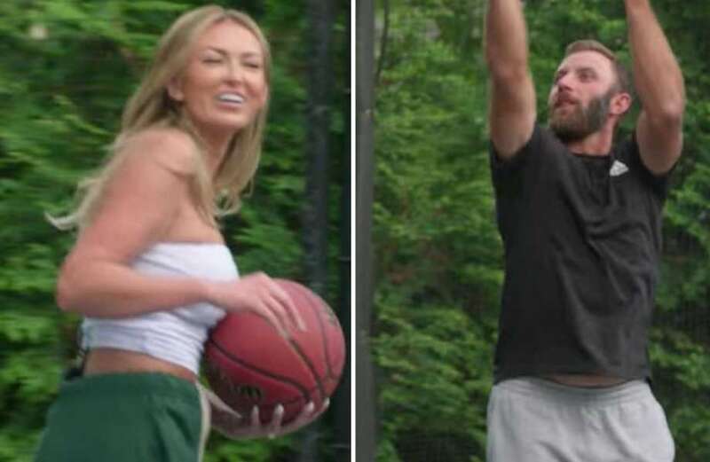 Paulina Gretzky trolls Johnson’s basketball skill as they shoot hoops at mansion