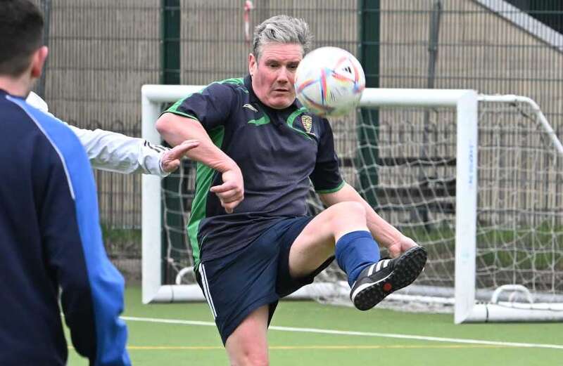 Labour's Keir Starmer ends up on the losing side during London kickabout