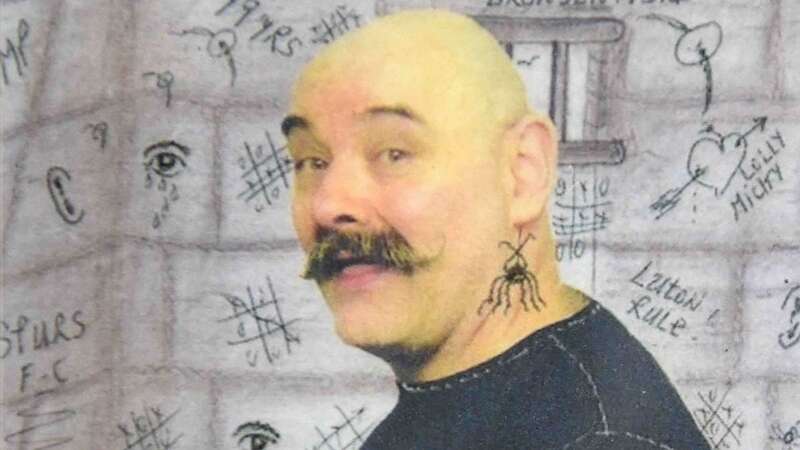 Grim Charles Bronson sketch with inmate