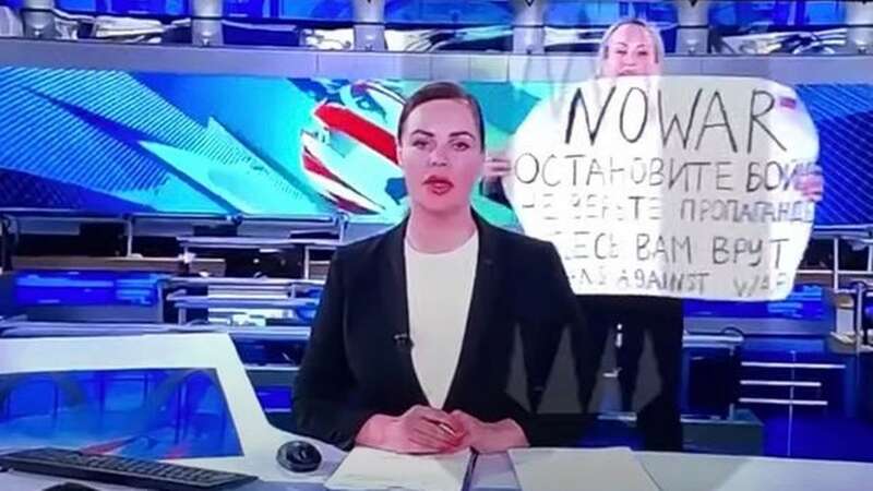 In March last year, Marina Ovsyannikova interrupted a broadcast by holding up a placard condemning Vladimir Putin